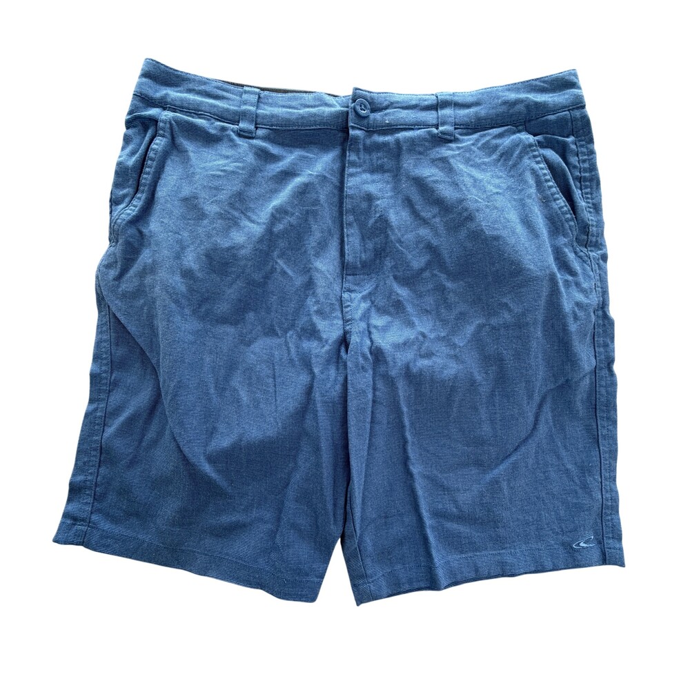 O'Neill Shorts Mens 34 Blue Microfiber Chino Stretch Pockets 10 Inseam Casual
